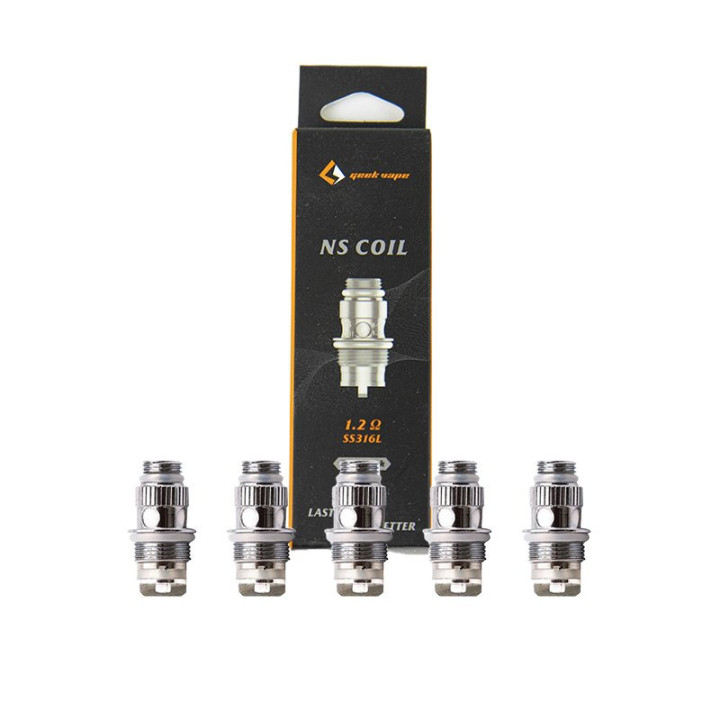 Boîte de résistances NS Geekvape 1.2 ohm SS316L et cinq têtes