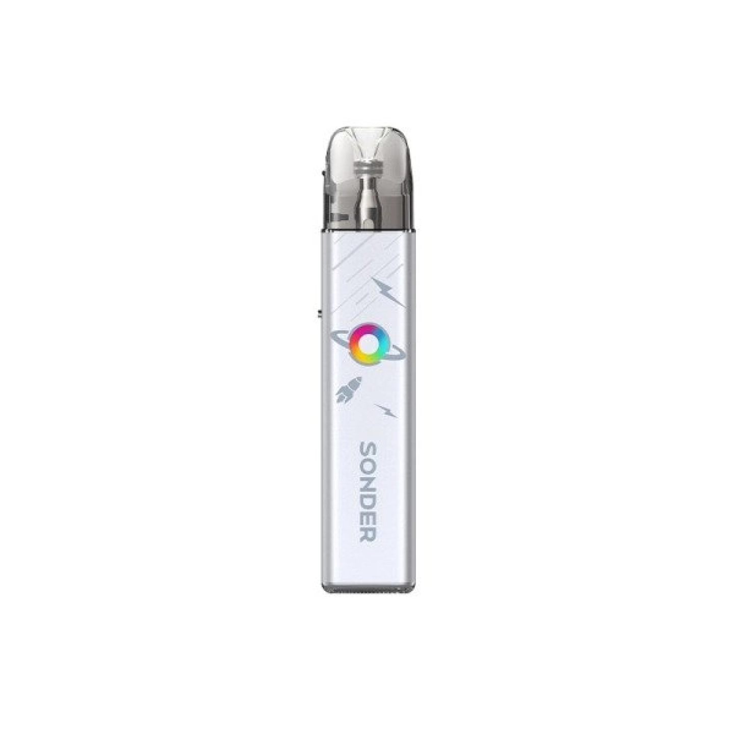 Kit Pod Sonder Q2 Geekvape coloris Rocket Silver à motifs de fusées
