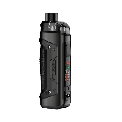 Kit Pod Aegis Boost Pro 2 Geekvape coloris Black, vue de trois quarts côté écran