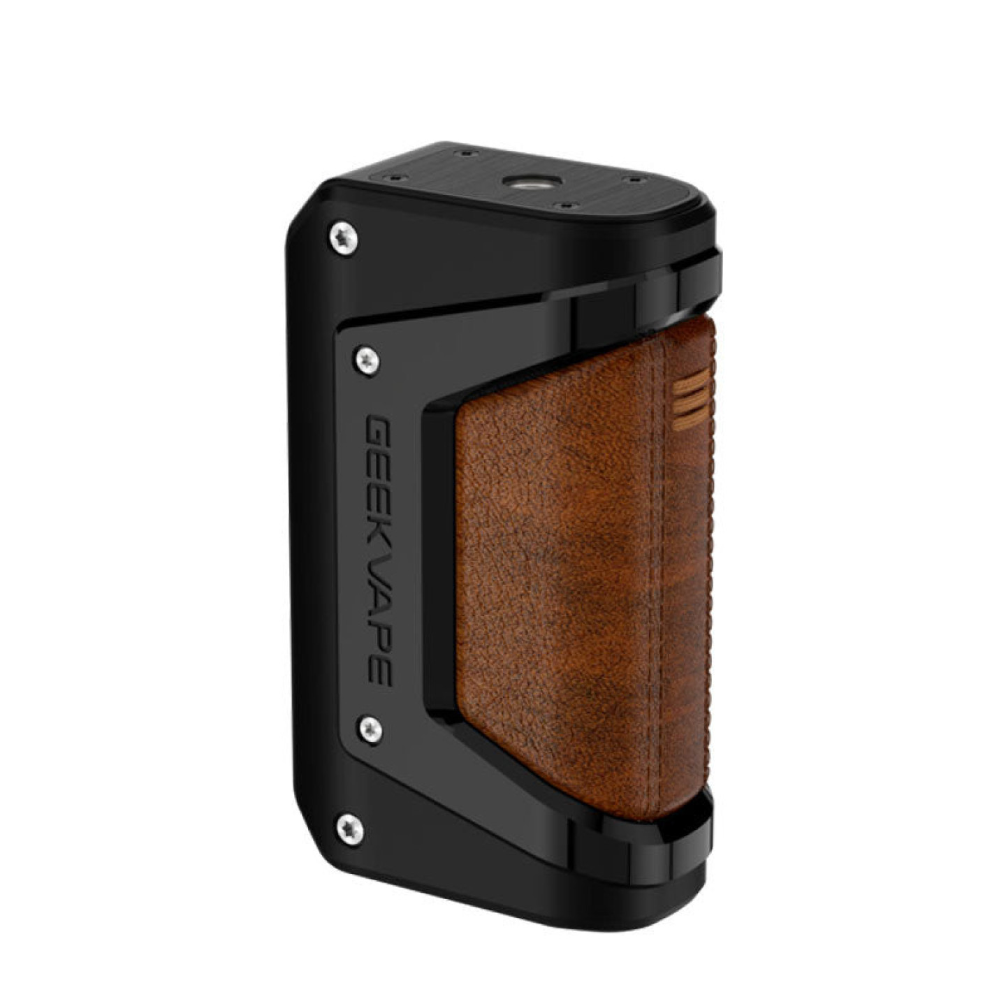 Box Aegis Legend 2 Geekvape coloris Black, face avant côté logo et connecteur 510