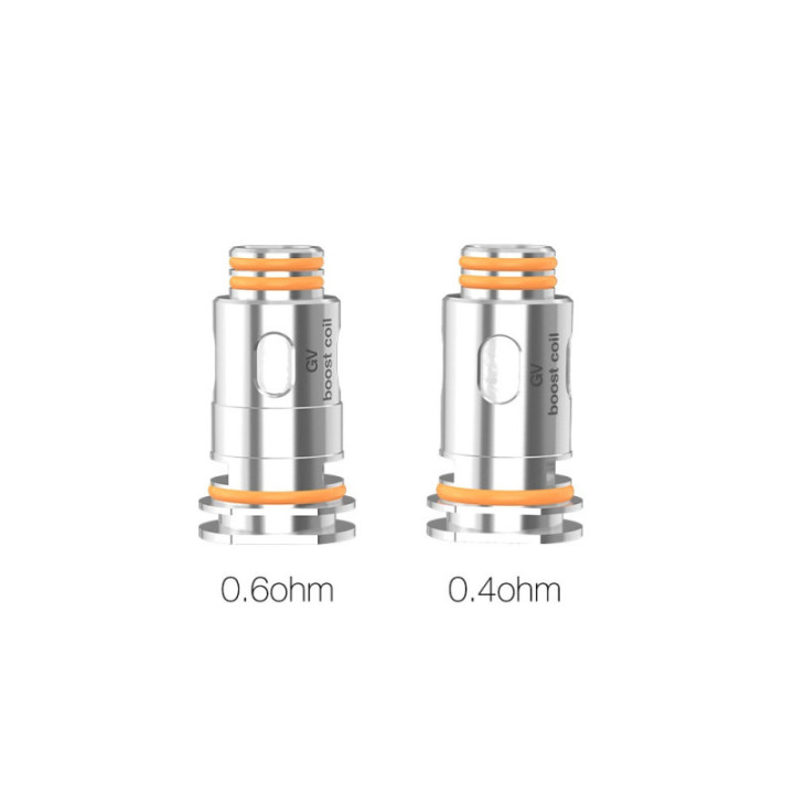 Résistances B Series Geekvape 0.6 ohm et 0.4 ohm côte à côte, gravure boost coil
