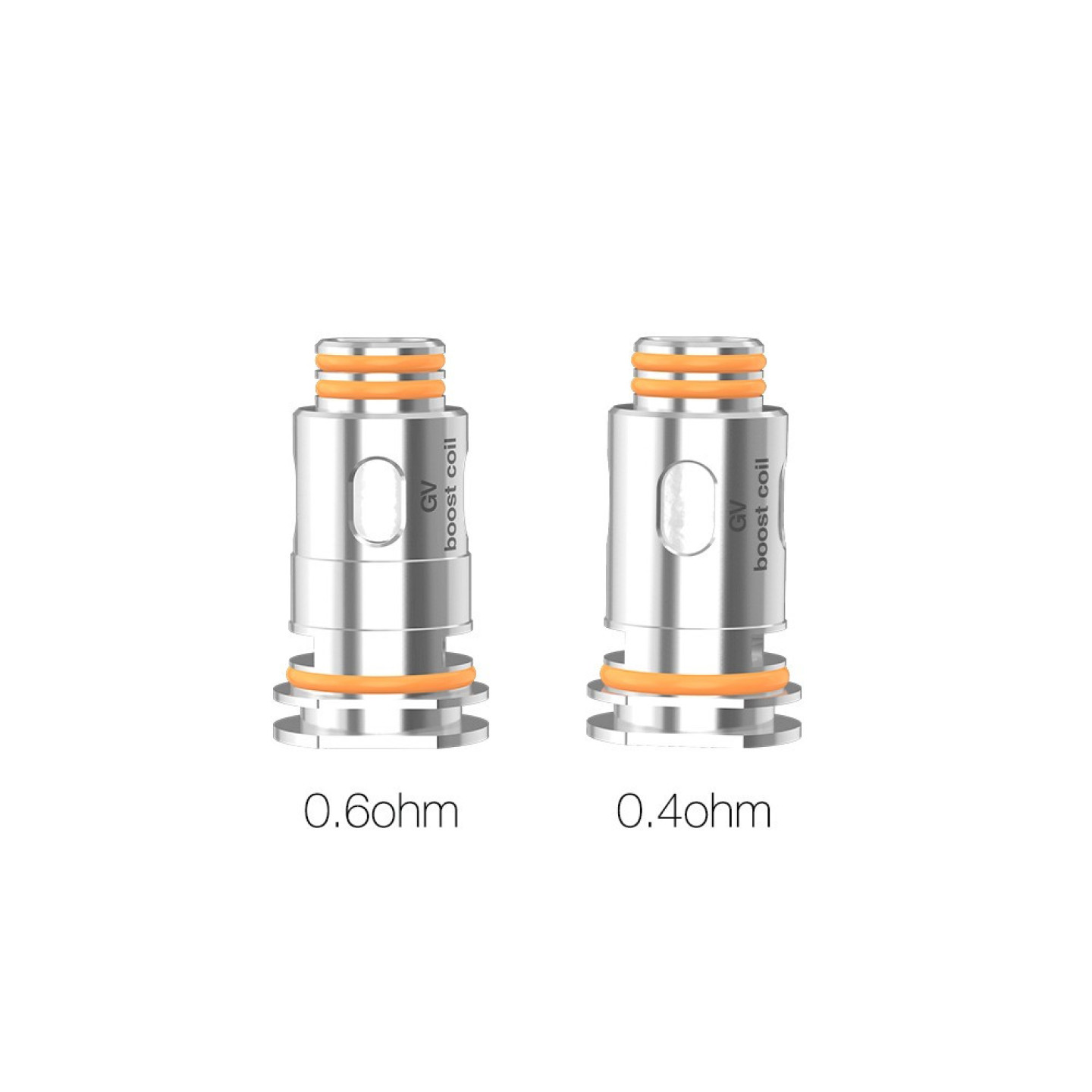Résistances B Series Geekvape 0.6 ohm et 0.4 ohm côte à côte, gravure boost coil
