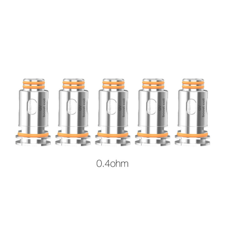 Cinq résistances B Series Geekvape 0.4 ohm version classique, vue de face