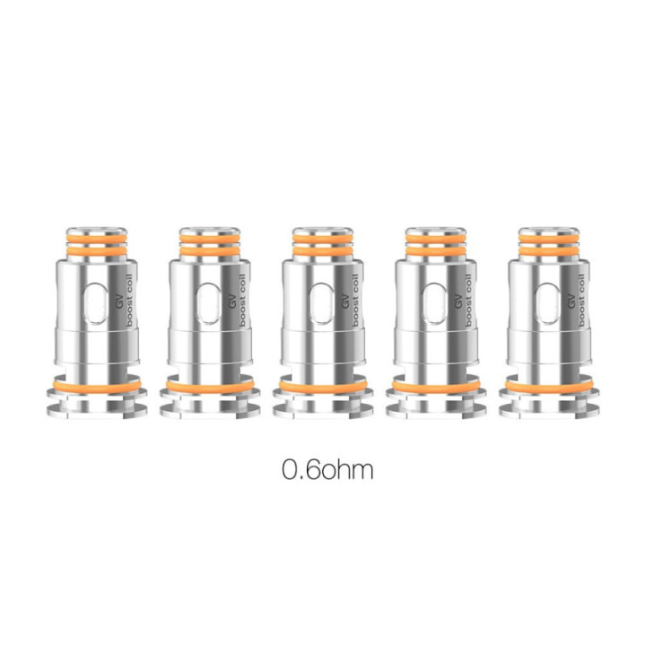 Cinq résistances B Series Geekvape 0.6 ohm version classique, vue de face