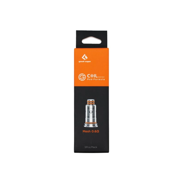 Boîte de 5 résistances G Series Geekvape Mesh 0.6 ohm, vue de face