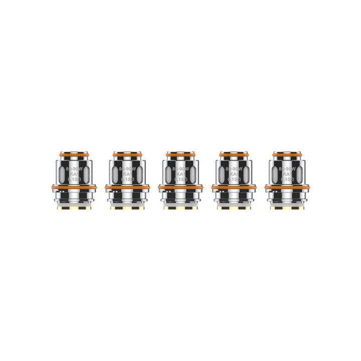 Cinq résistances Z Series Geekvape 0.15 ohm gravées KA1 et 80-90 W