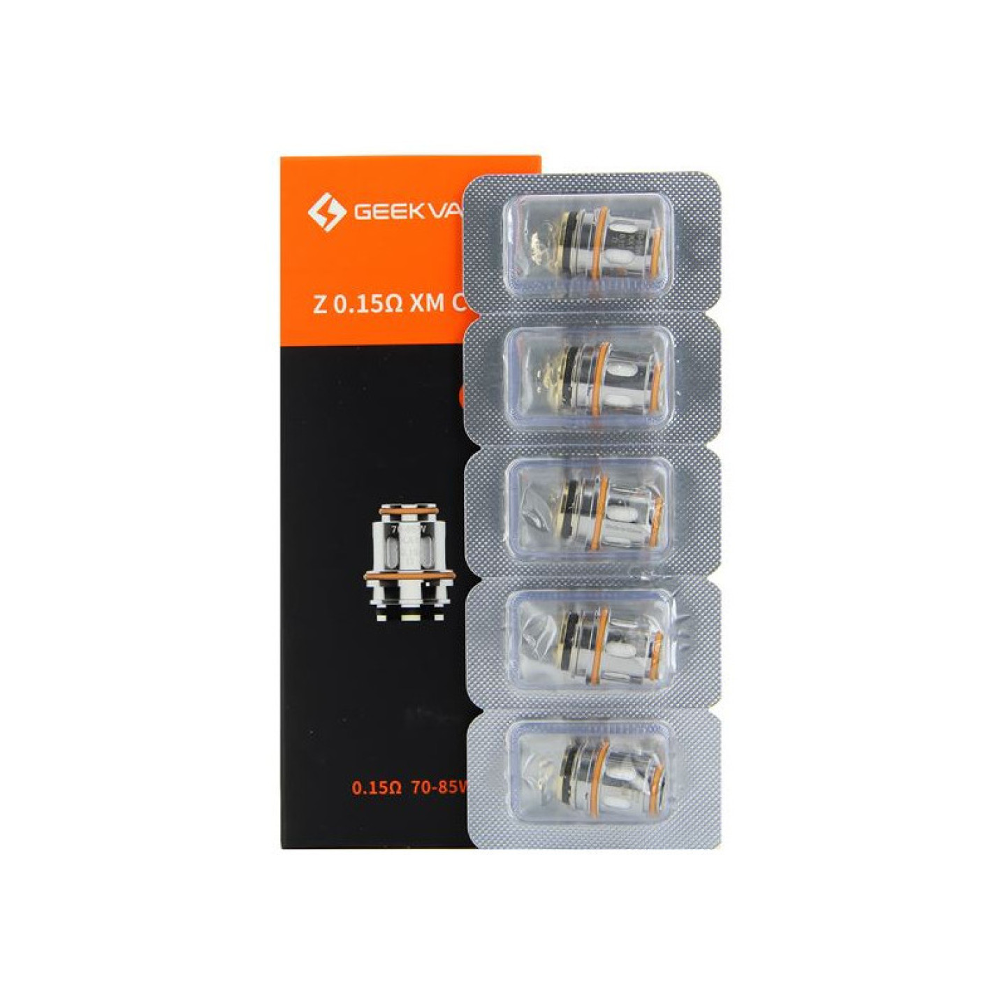 Boîte de résistances Z Geekvape 0.15 ohm XM, cinq têtes sous blister