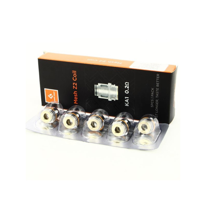 Boîte de résistances Mesh Z2 Geekvape 0.2 ohm et blister de cinq têtes