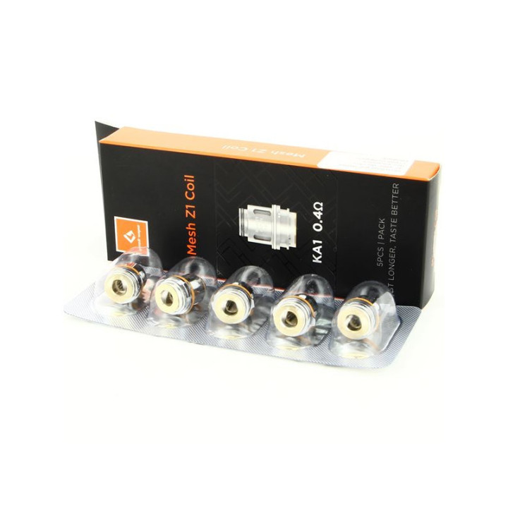 Boîte de résistances Mesh Z1 Geekvape 0.4 ohm et blister de cinq têtes