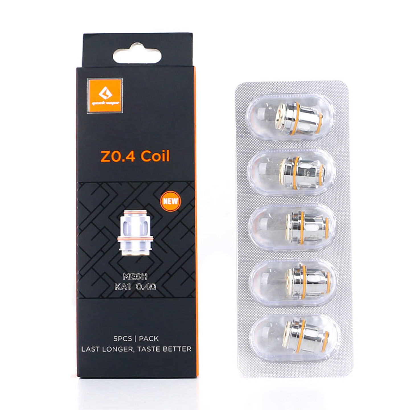 Boîte de 5 résistances Z Series Geekvape Mesh KA1 0.4 ohm et son blister, nouvel emballage