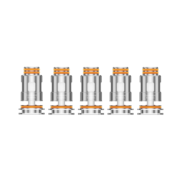 Cinq résistances B Boost Geekvape en mesh, vue de face