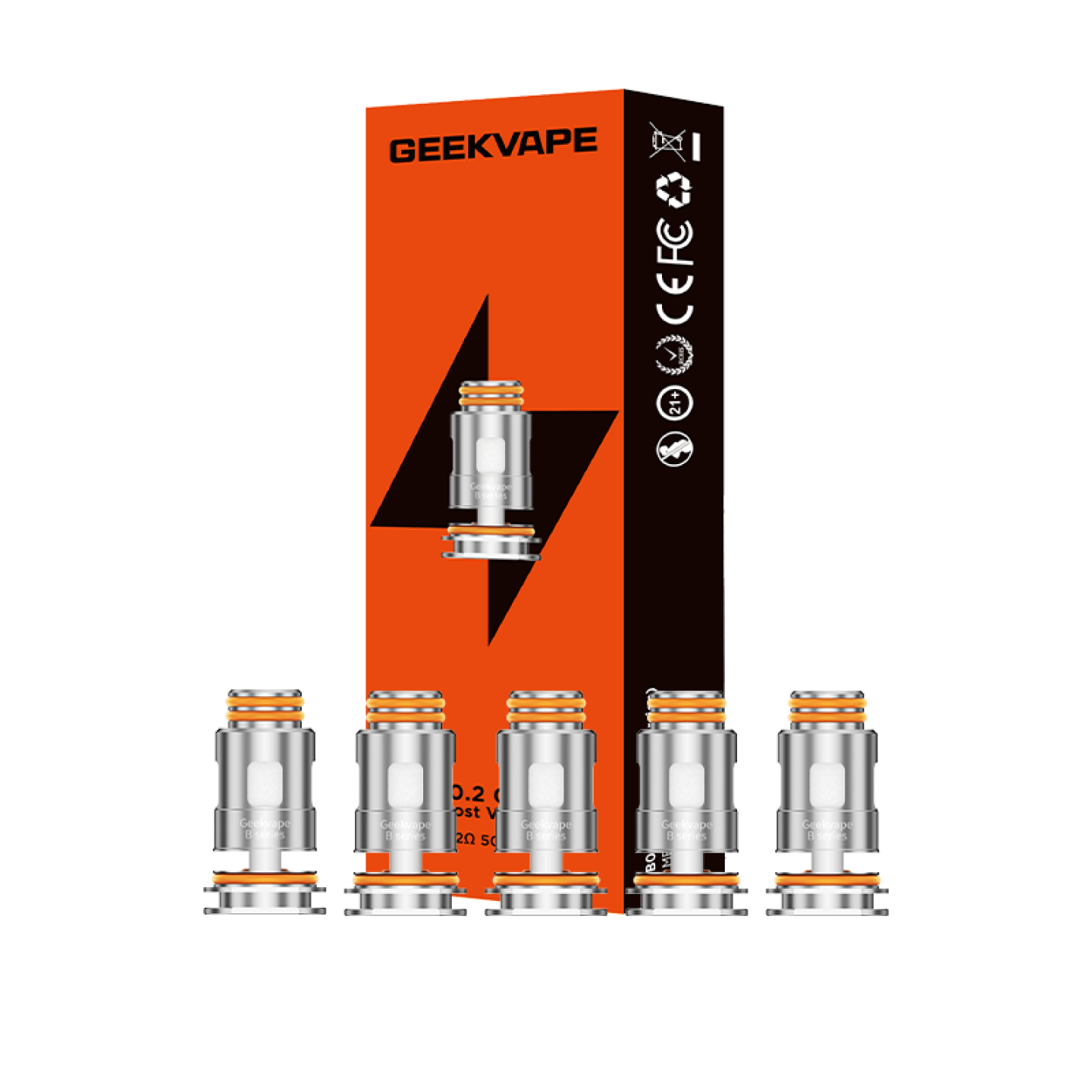 Boîte de 5 résistances B Boost Geekvape 0.2 ohm avec les résistances devant