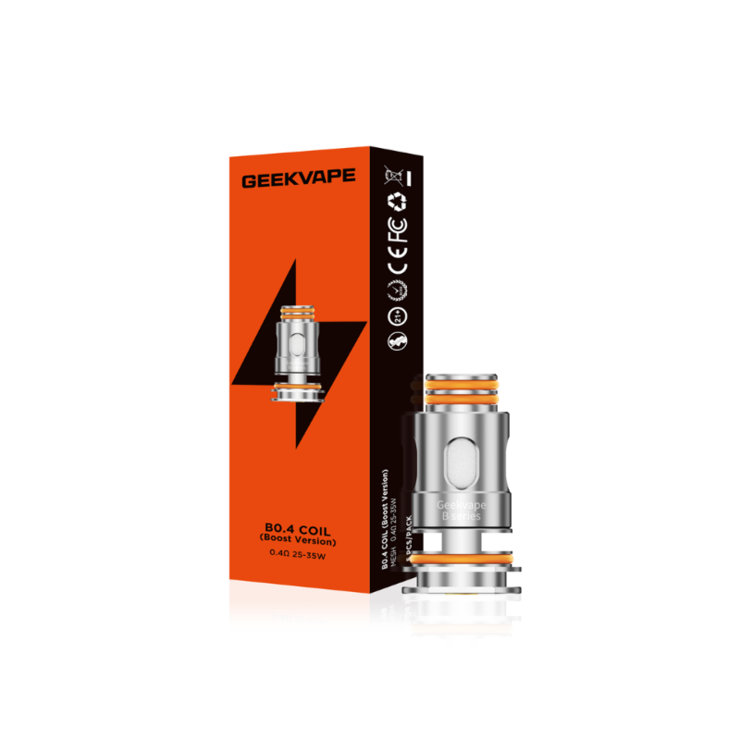 Étui orange B0.4 Coil Boost Version Geekvape 0.4 ohm et une résistance