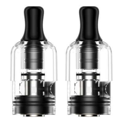 Deux cartouches Wenax S 2 ml Geekvape à embout noir, vue de face