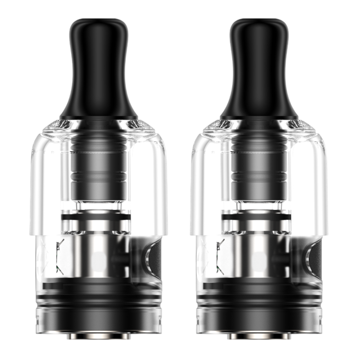 Deux cartouches Wenax S 2 ml Geekvape à embout noir, vue de face
