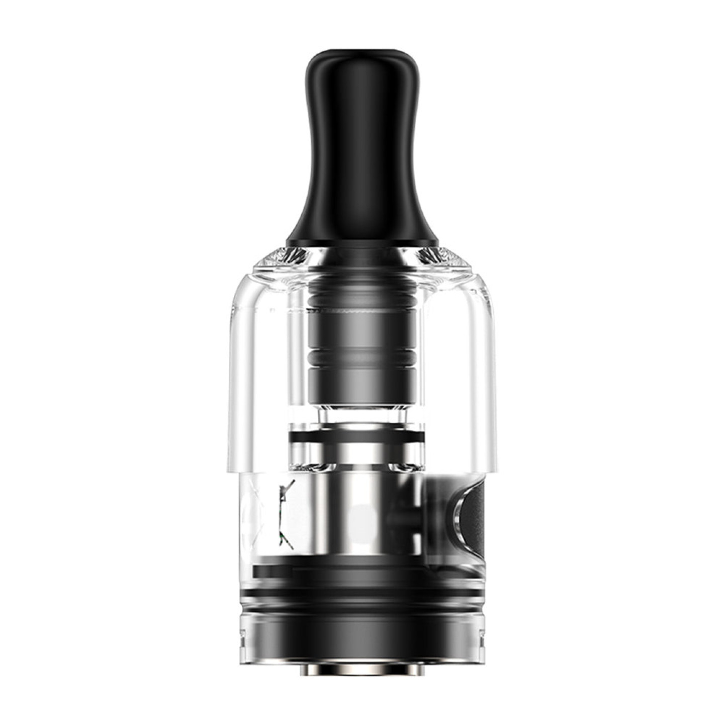 Cartouche Wenax S Geekvape seule, paroi transparente et embout noir, vue de face