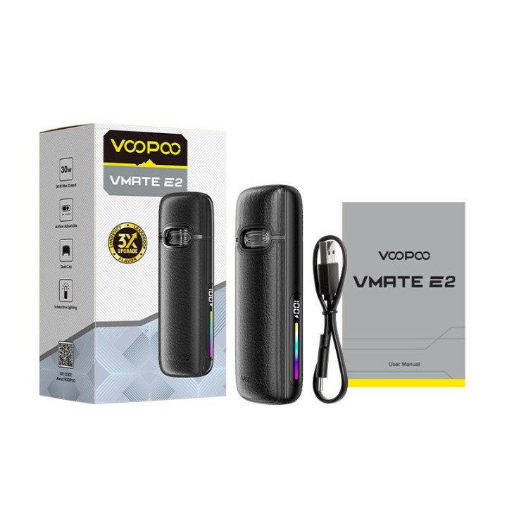 Contenu de la boîte du kit VMate E2 : appareil, câble USB-C et manuel