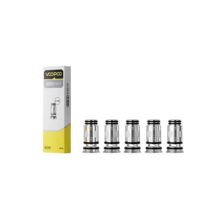 Résistance PnP X V2 Voopoo 0.15 ohm, pack de 5 avec son emballage