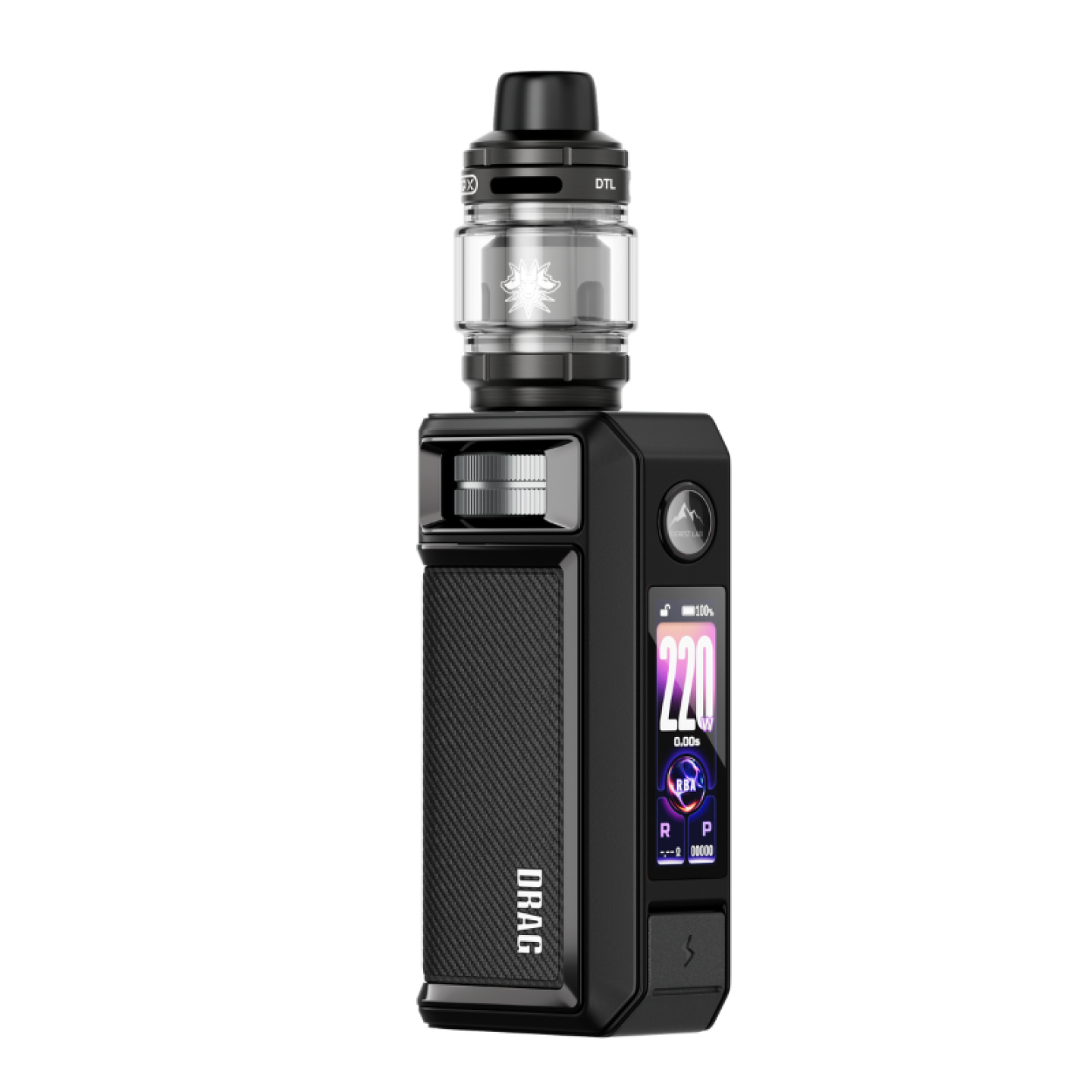Kit Drag 6 Voopoo coloris Black, vue de trois quarts