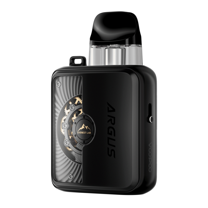 Détail de la finition métal brossé du kit Argus P3 Black Metal Edition Voopoo