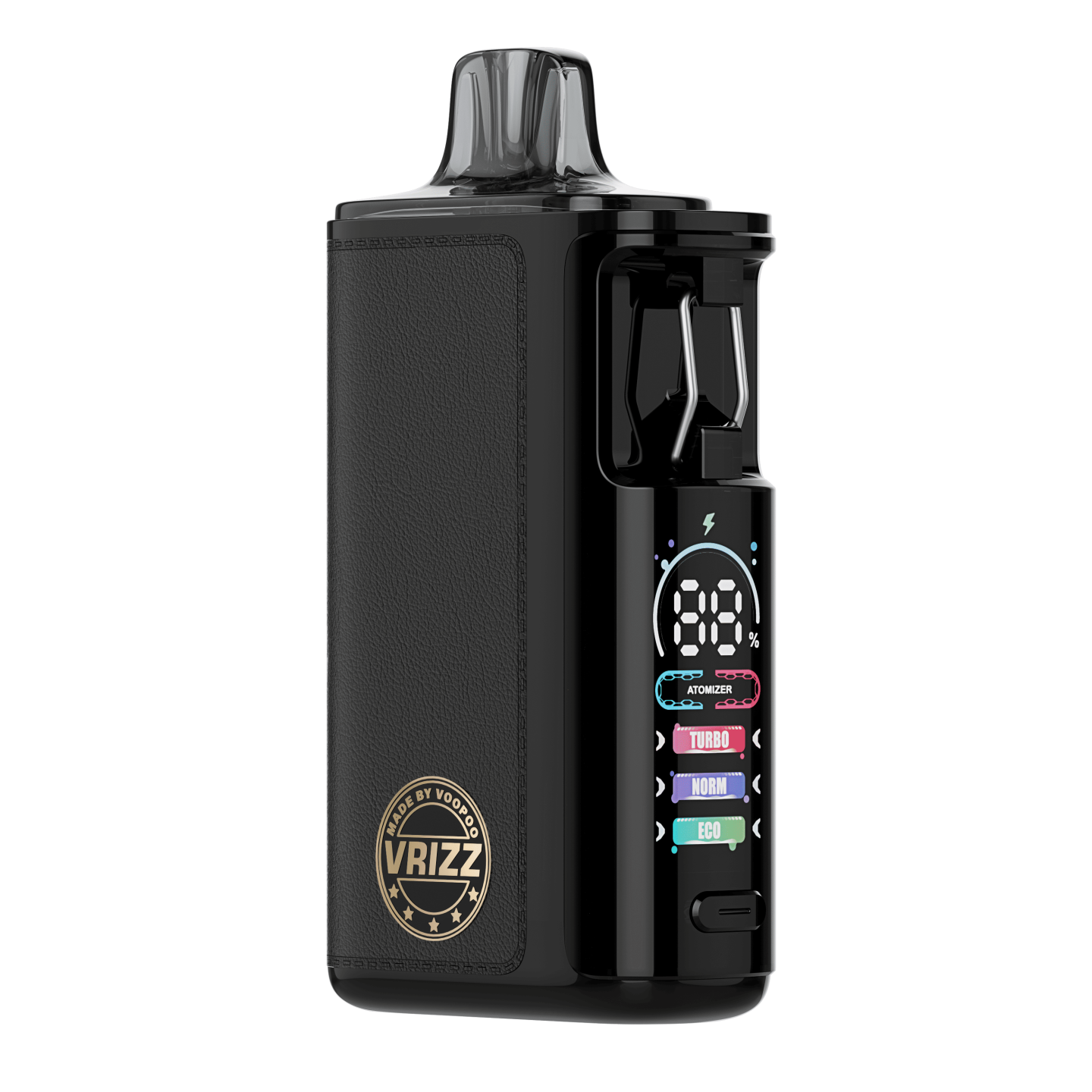 Kit Pod Vrizz 2 Voopoo coloris Black Leather, vue de face