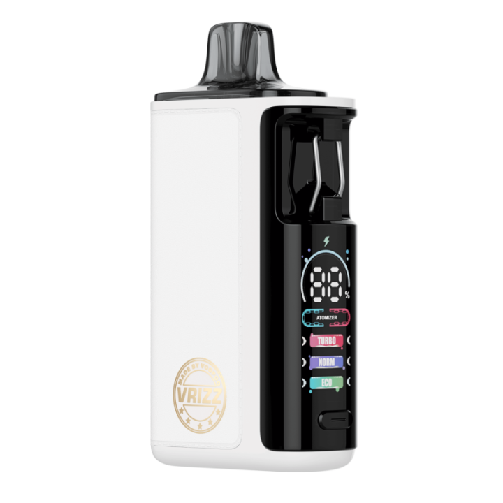 Kit Pod Vrizz 2 Voopoo coloris White Leather, vue de face