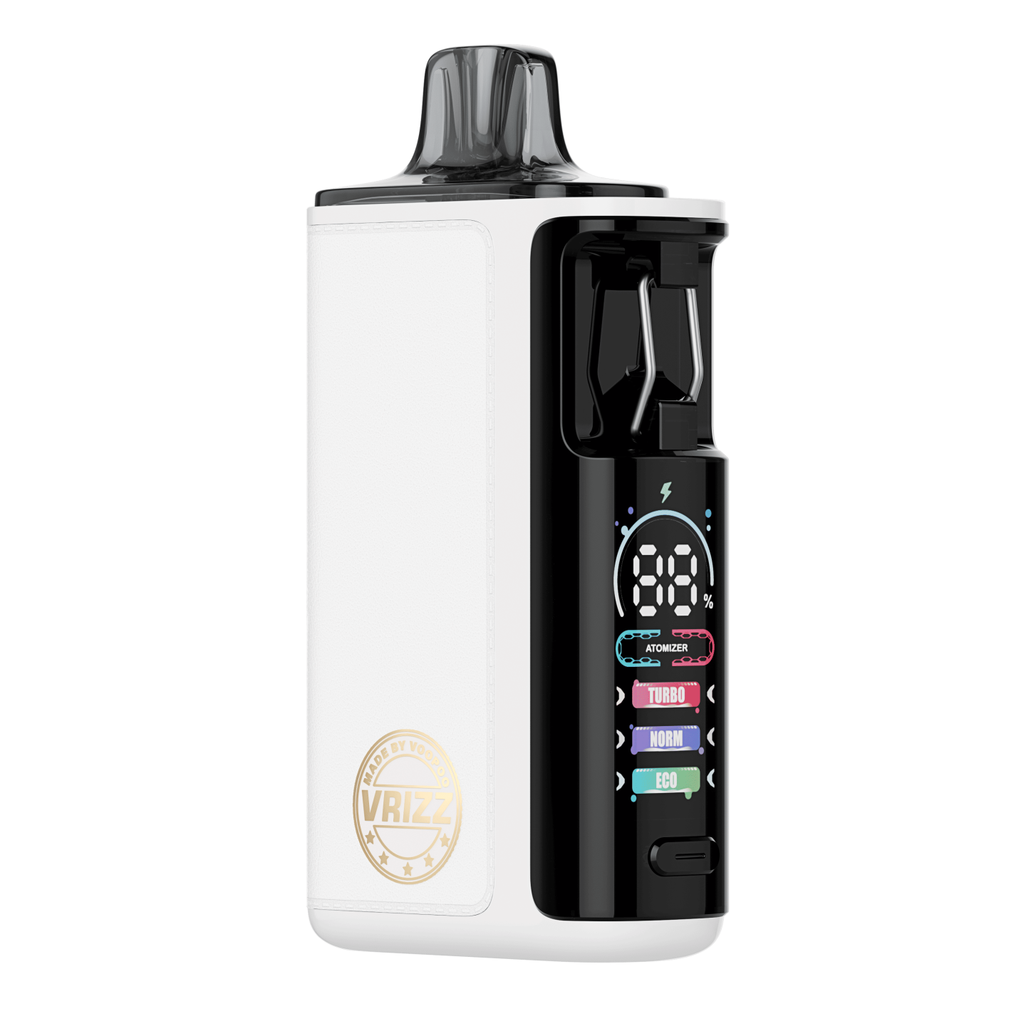 Kit Pod Vrizz 2 Voopoo coloris White Leather, vue de face
