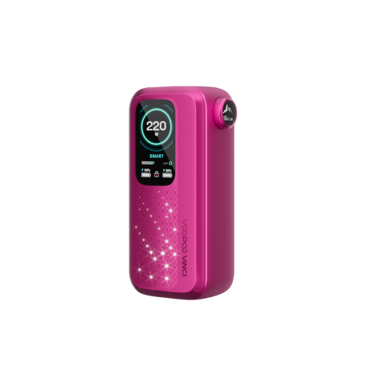 Box Vinci Spark 220 Voopoo coloris Rose Red, vue de trois quarts