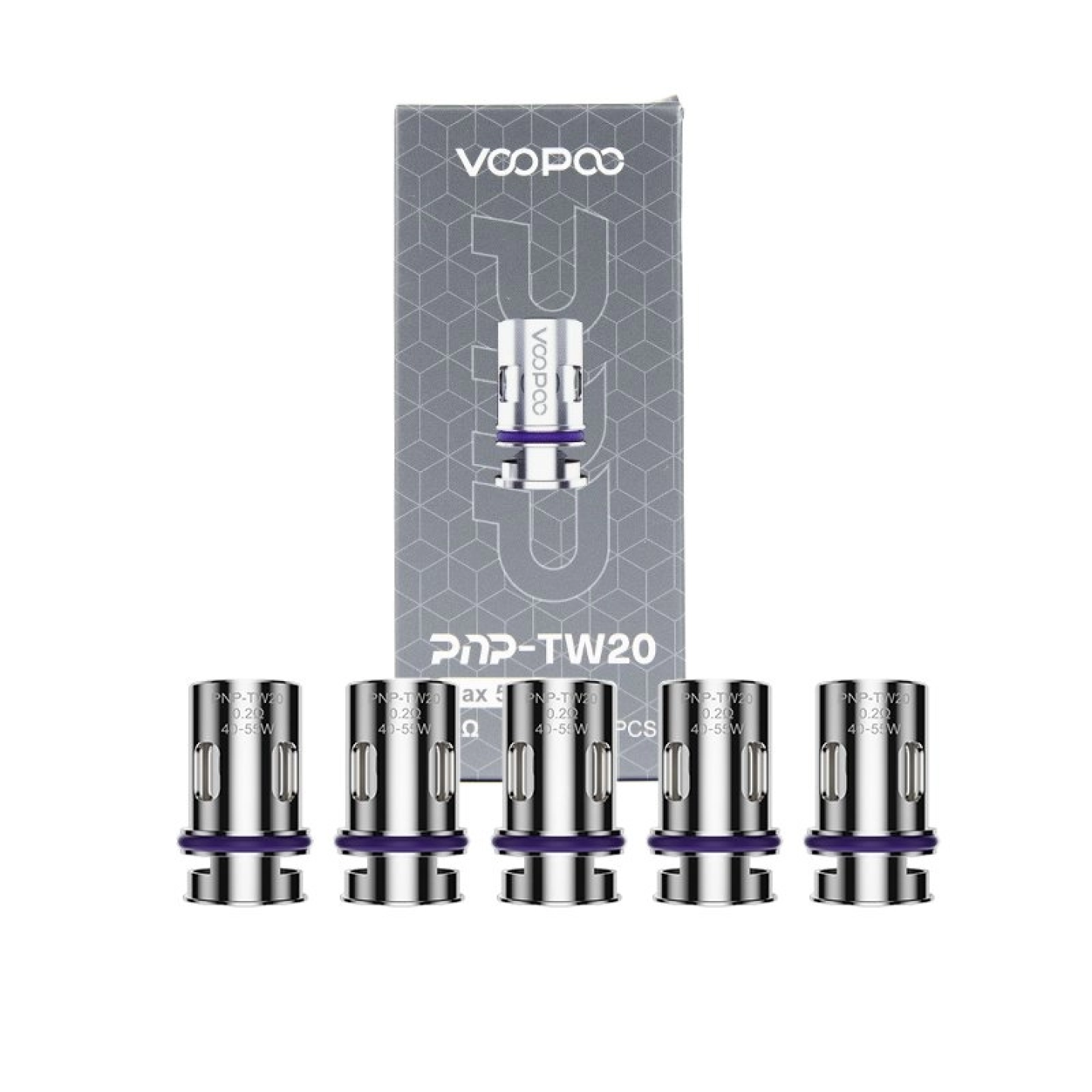 Résistance PnP TW20 Voopoo 0.2 ohm, pack de 5 avec son emballage