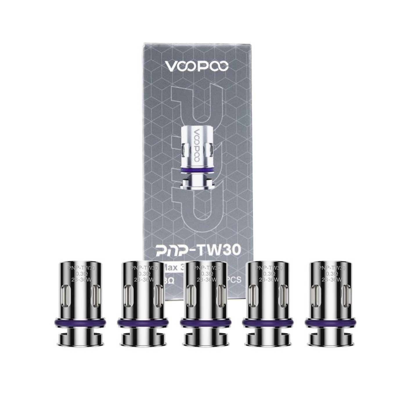 Résistance PnP TW30 Voopoo 0.3 ohm, pack de 5 avec son emballage