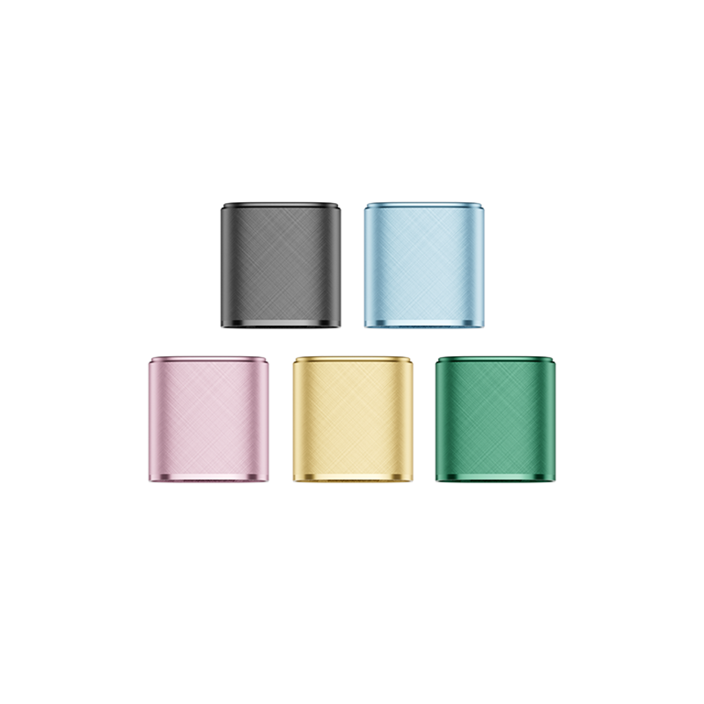 Les 5 coloris du capuchon Argus Klyc Voopoo réunis