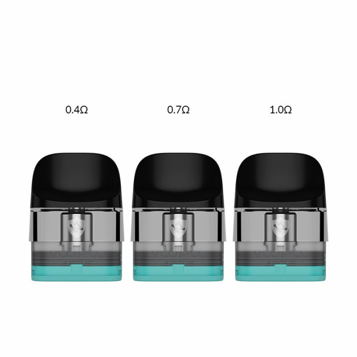 Cartouches Argus Snap Voopoo 0.4, 0.7 et 1 ohm, comparaison