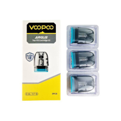 Cartouches Argus Top Fill V2 Voopoo 2 ml 0.7 ohm et leur boîte