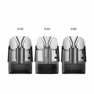 Cartouches Vinci E Voopoo 0.3, 0.6 et 0.8 ohm, comparaison