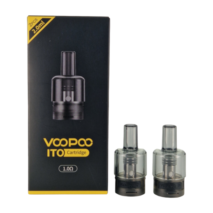 Cartouches ITO Doric Voopoo 1 ohm, boîte et deux cartouches