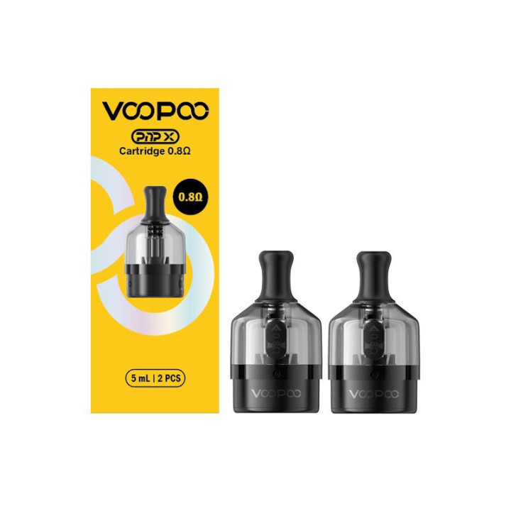 Cartouches PnP X MTL intégrée Voopoo 0.8 ohm, boîte et deux cartouches