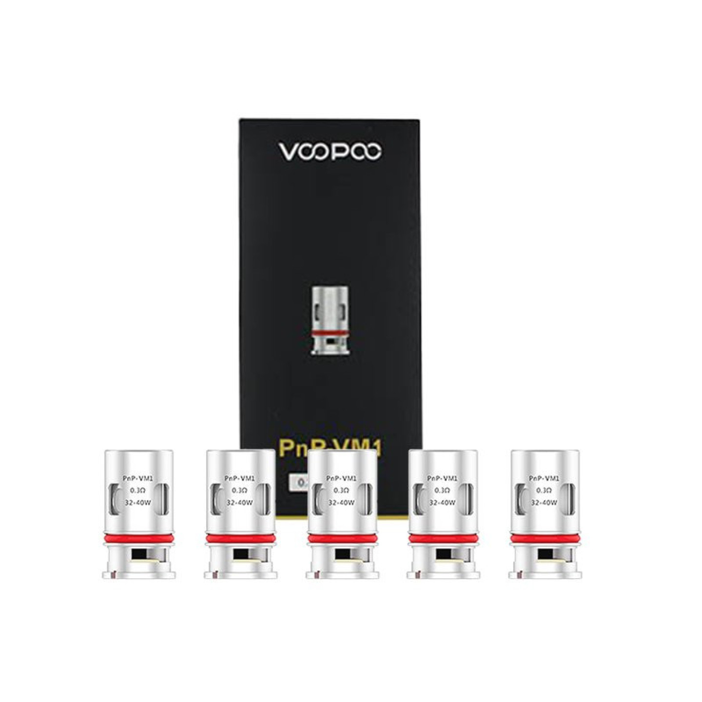 Résistance PnP Voopoo VM1 0.3 ohm, pack de 5 avec son emballage