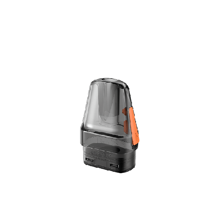 Cartouche vide Flexus SE Aspire 3 ml, vue de face avec bouchon de remplissage orange