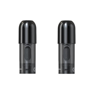Deux cartouches Vilter Pro Aspire noires avec capuchon, vue de face