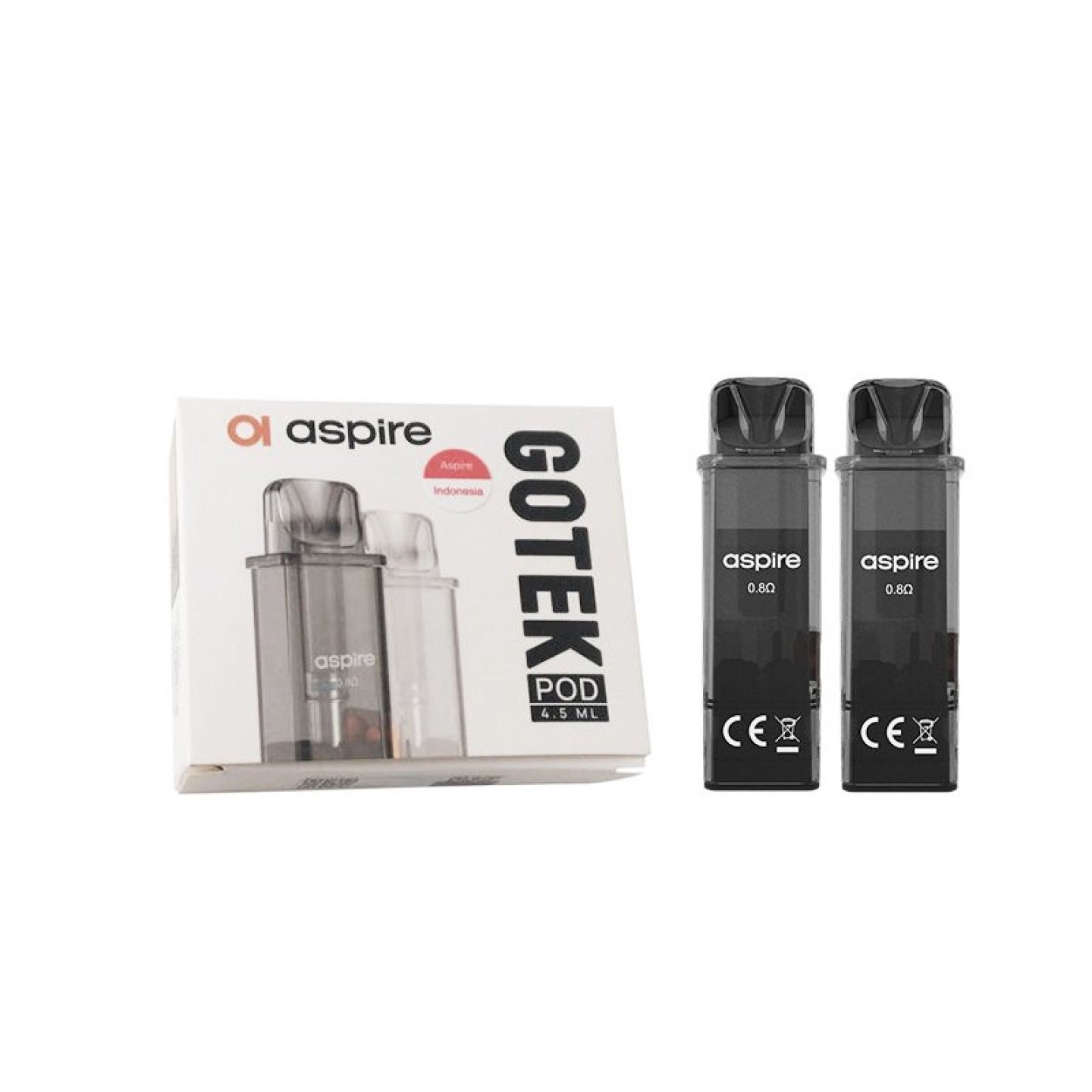 Boîte Gotek Pod 4.5 ml Aspire et ses deux cartouches 0.8 ohm
