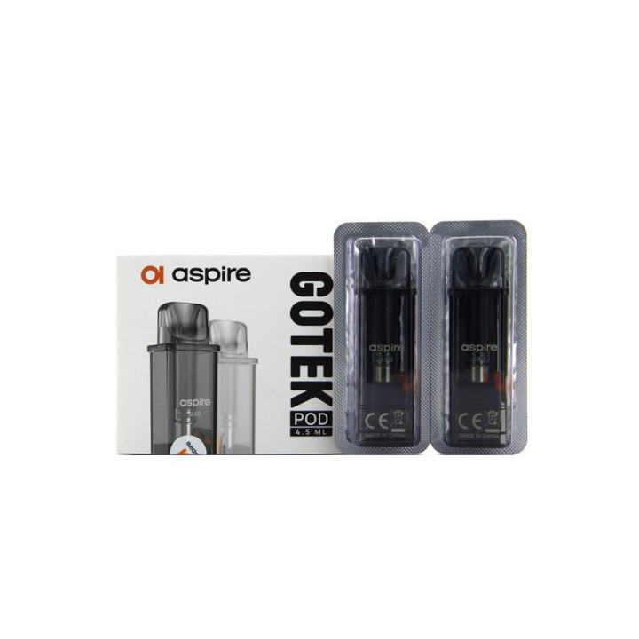 Emballage des cartouches Gotek Aspire avec les deux pods sous blister