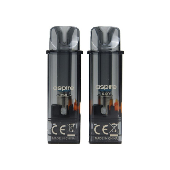 Deux cartouches Gotek Aspire 0.6 ohm, marquage visible sur le corps