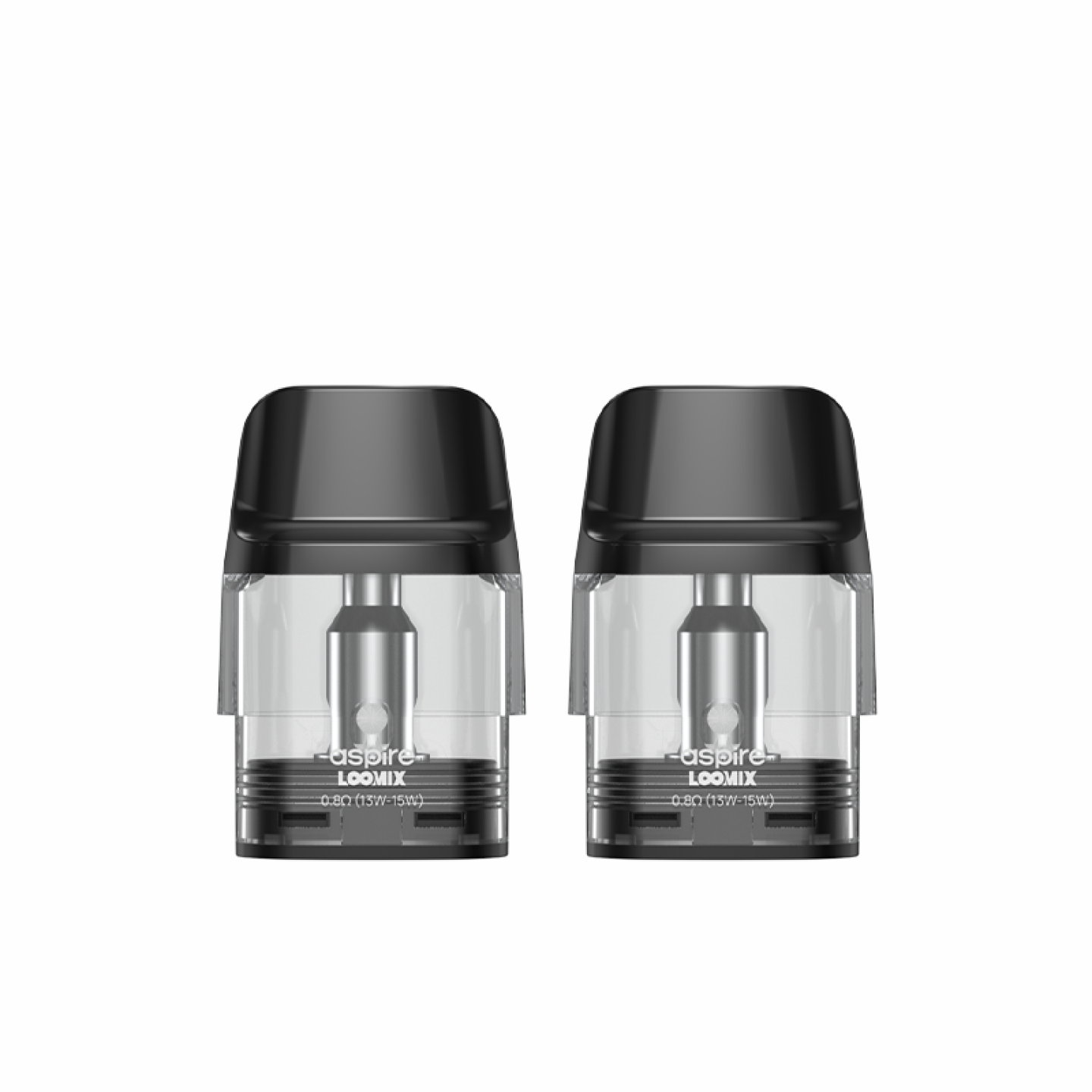 Deux cartouches Loomix Aspire 0.8 ohm, vue de face