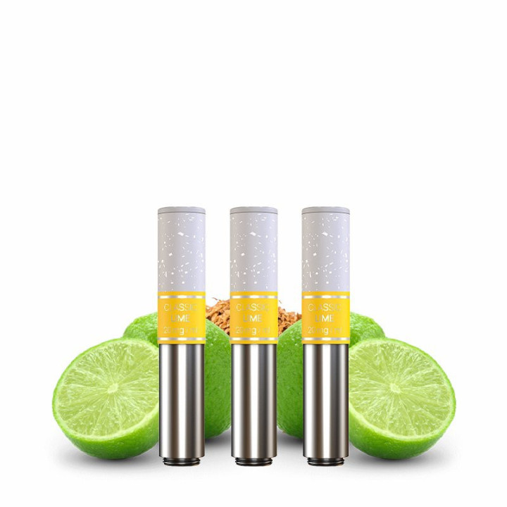 Cartouches Nexi One Aspire saveur Classic Lime entre deux citrons verts