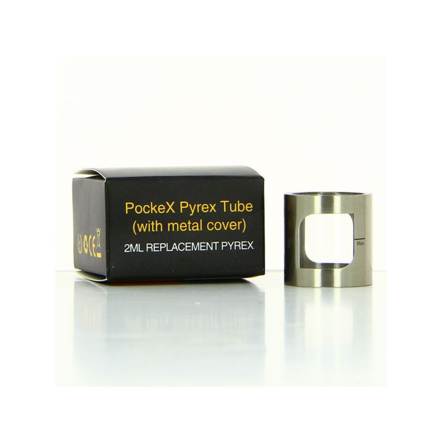 Pyrex PockeX Aspire finition Stainless Steel devant sa boîte
