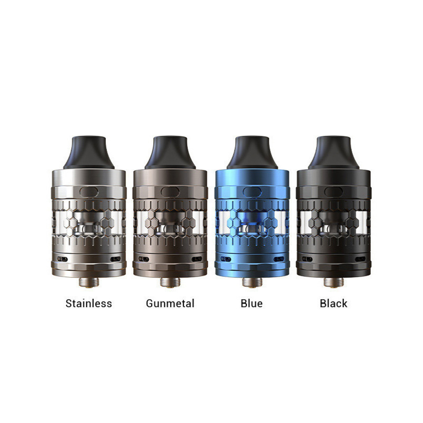 Clearomiseur Atlantis GT Aspire dans ses quatre coloris, vue de face