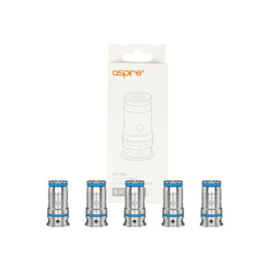 Boîte de 5 résistances AVP Pro Aspire 0.65 ohm mesh devant ses résistances à joint bleu
