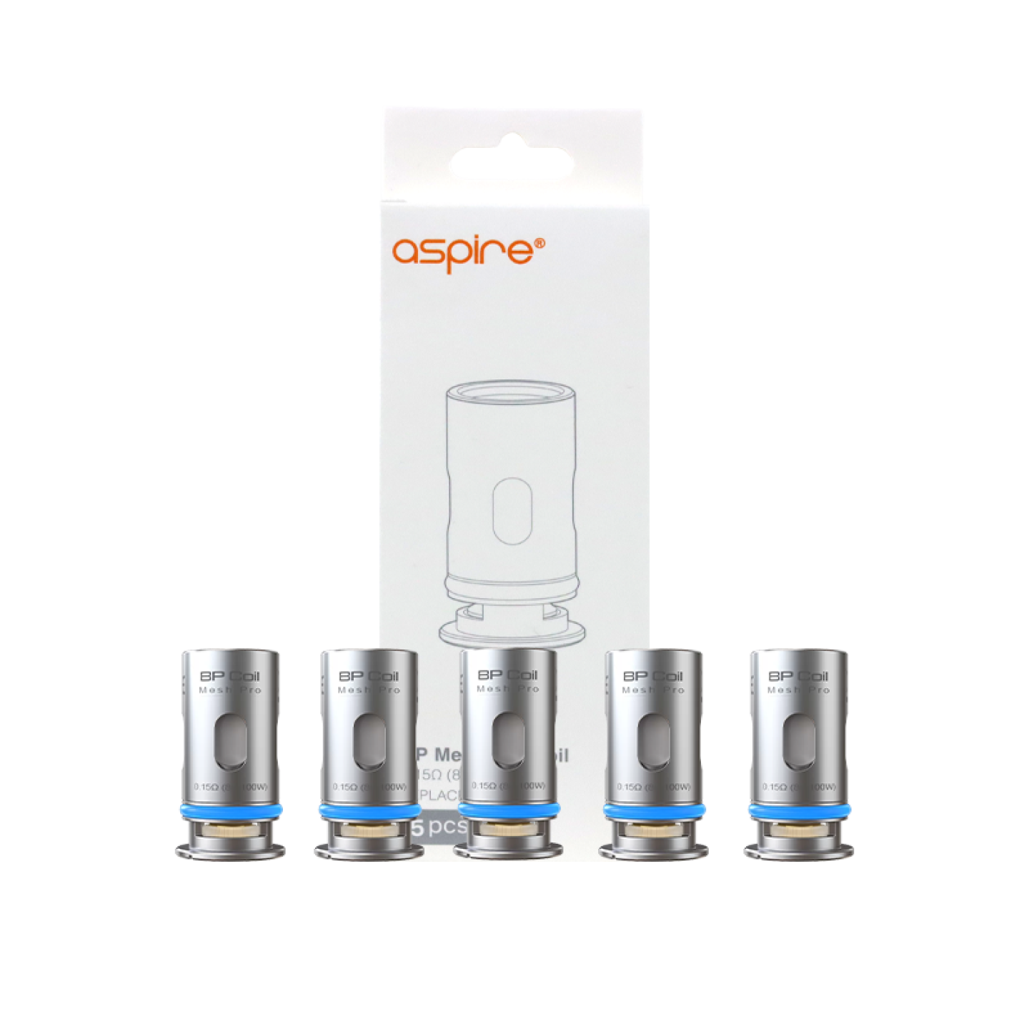 Pack de résistances BP Pro Aspire 0.15 ohm, gravure Mesh Pro