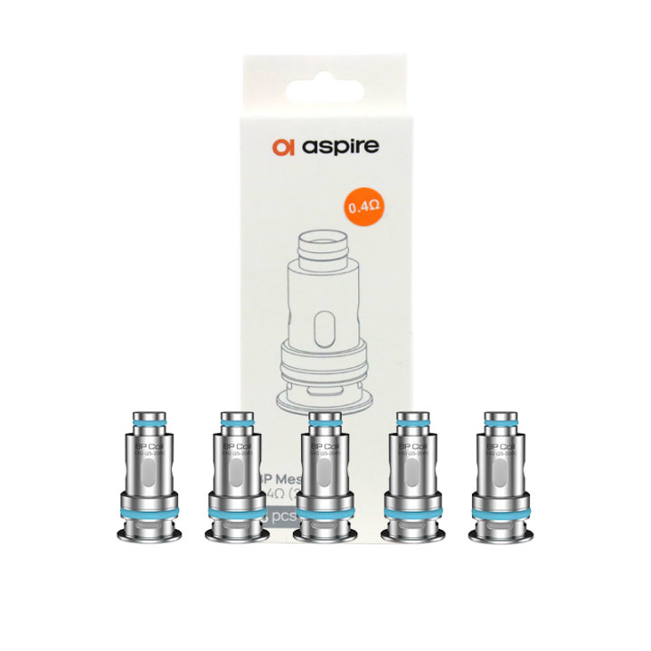 Boîte de 5 résistances BP Aspire 0.4 ohm, pastille orange