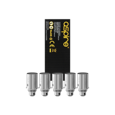 Boîte de 5 résistances BVC Aspire 1.8 ohm avec les têtes devant